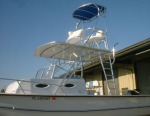 Custom Built Half Towers on Your Boat Provides Shade and Safety for the Boat with a Half Tower in FL